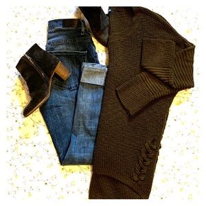 Express forest green sweater.